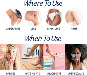 Veet Wax Strips being applied to skin