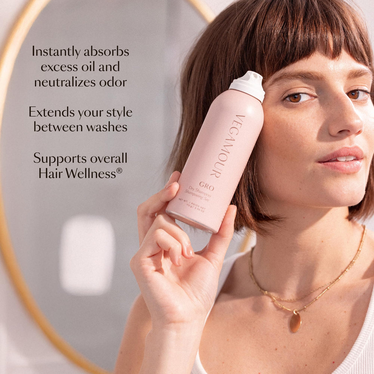 VEGAMOUR GRO Dry Shampoo 150g side view