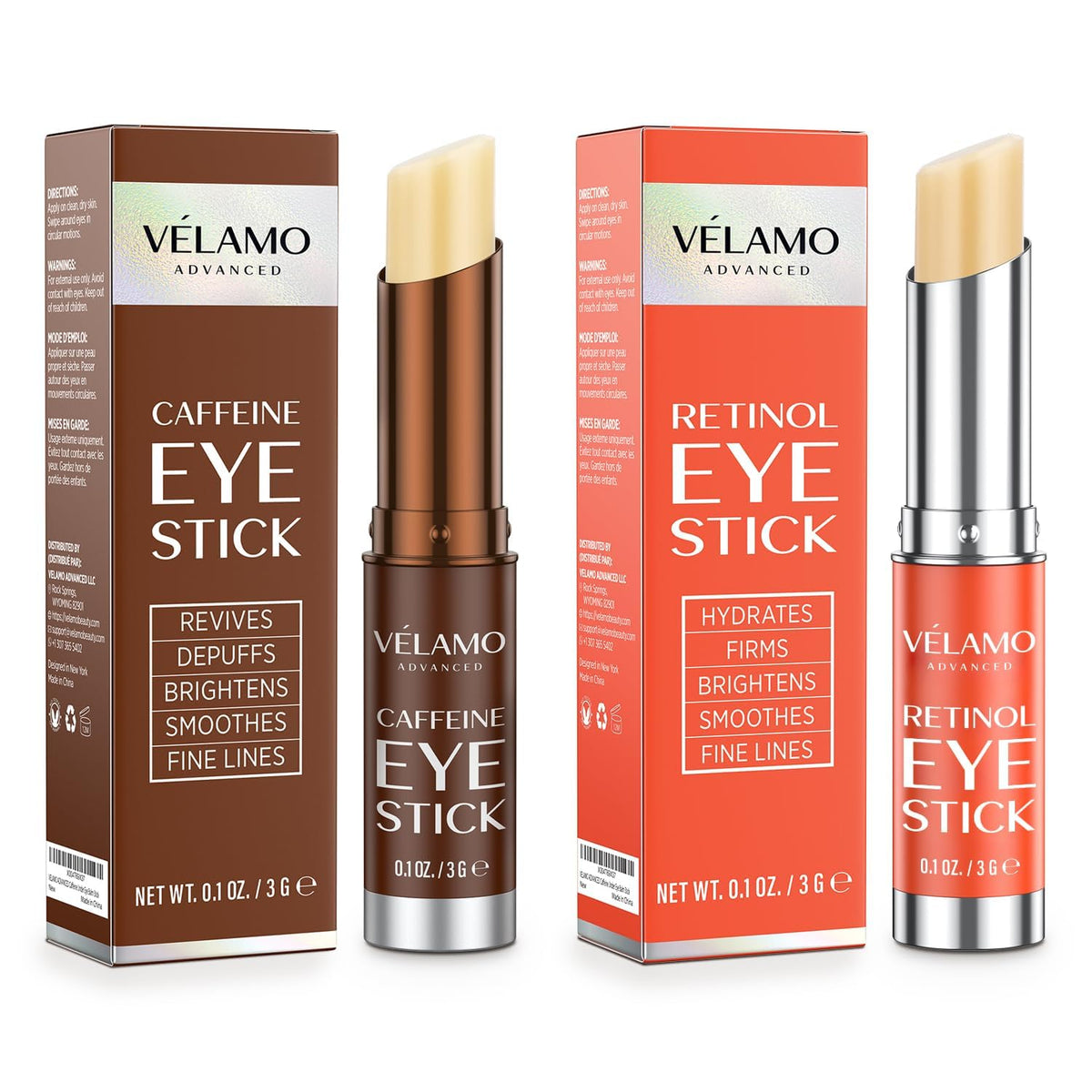 VELAMO ADVANCED Caffeine Eye Stick front view