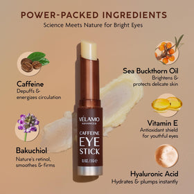 VELAMO ADVANCED Eye Stick Duo on a travel bag