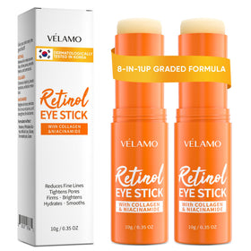 VELAMO ADVANCED Retinol Eye Balm Stick front view with packaging