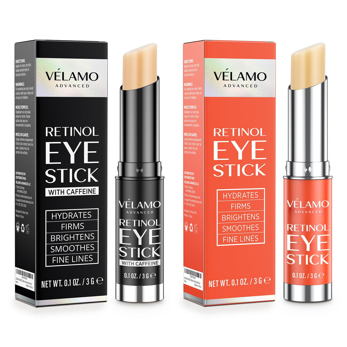 VELAMO ADVANCED Retinol Eye Stick Duo packaging front view