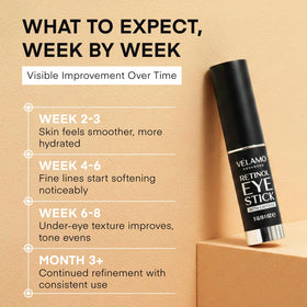 VELAMO ADVANCED Retinol Eye Stick in a lifestyle setting
