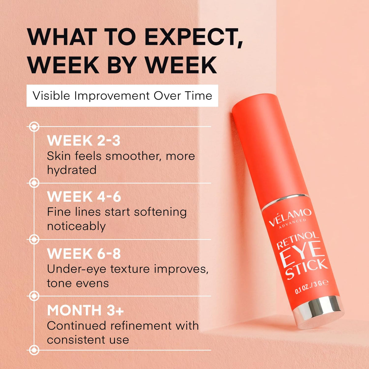 VELAMO ADVANCED Retinol Eye Stick in a travel pouch