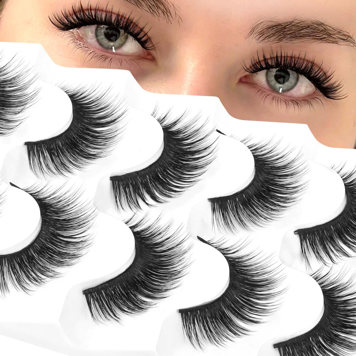 Veleasha 5D Faux Mink False Eyelashes 5D32 front view