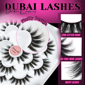 Veleasha 5D Faux Mink False Eyelashes Dubai displayed in a stylish arrangement