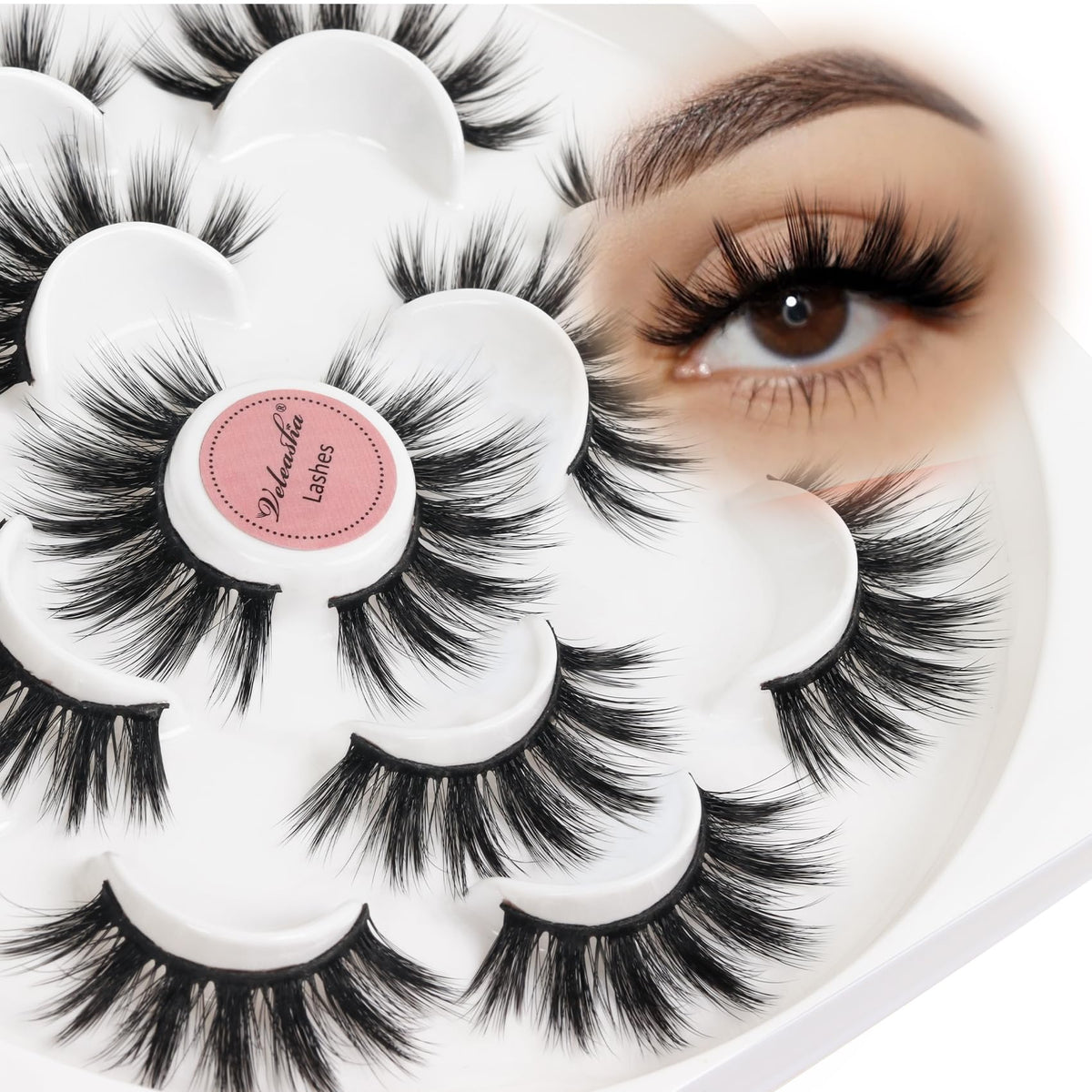 Veleasha 5D Faux Mink False Eyelashes Dubai front view with packaging