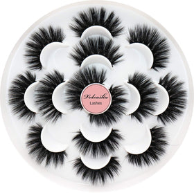 Veleasha 5D Faux Mink False Eyelashes fluffy look front view