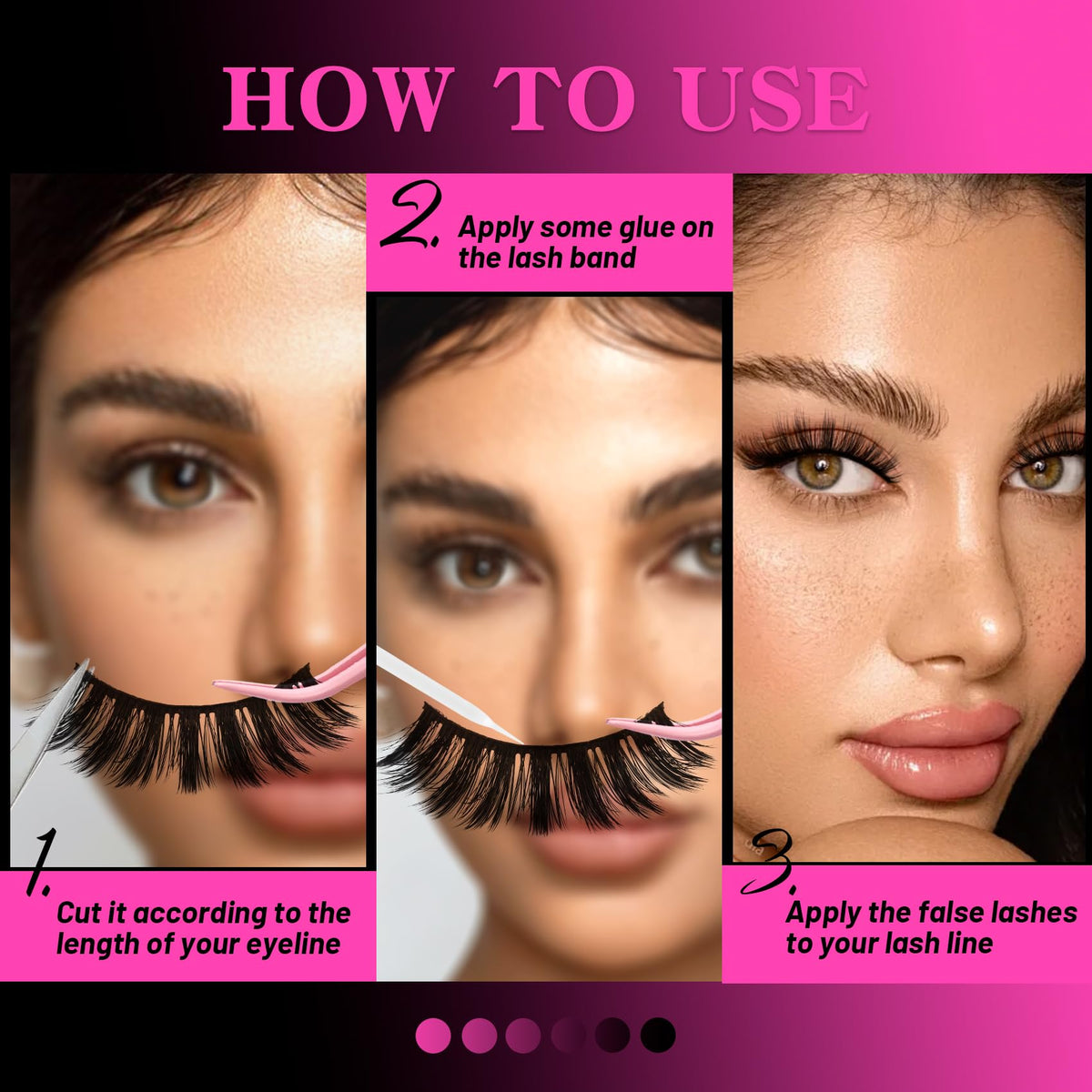 Veleasha 5D Faux Mink False Eyelashes in use