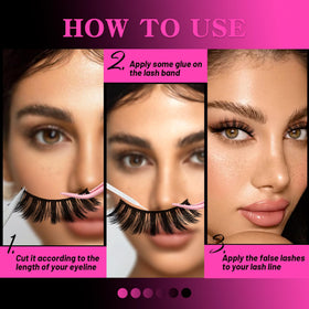 Veleasha 5D Faux Mink False Eyelashes in use