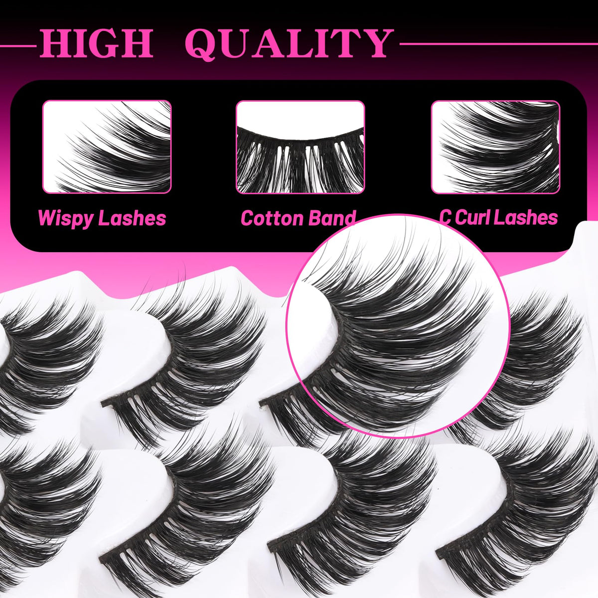 Veleasha 5D Faux Mink False Eyelashes on model