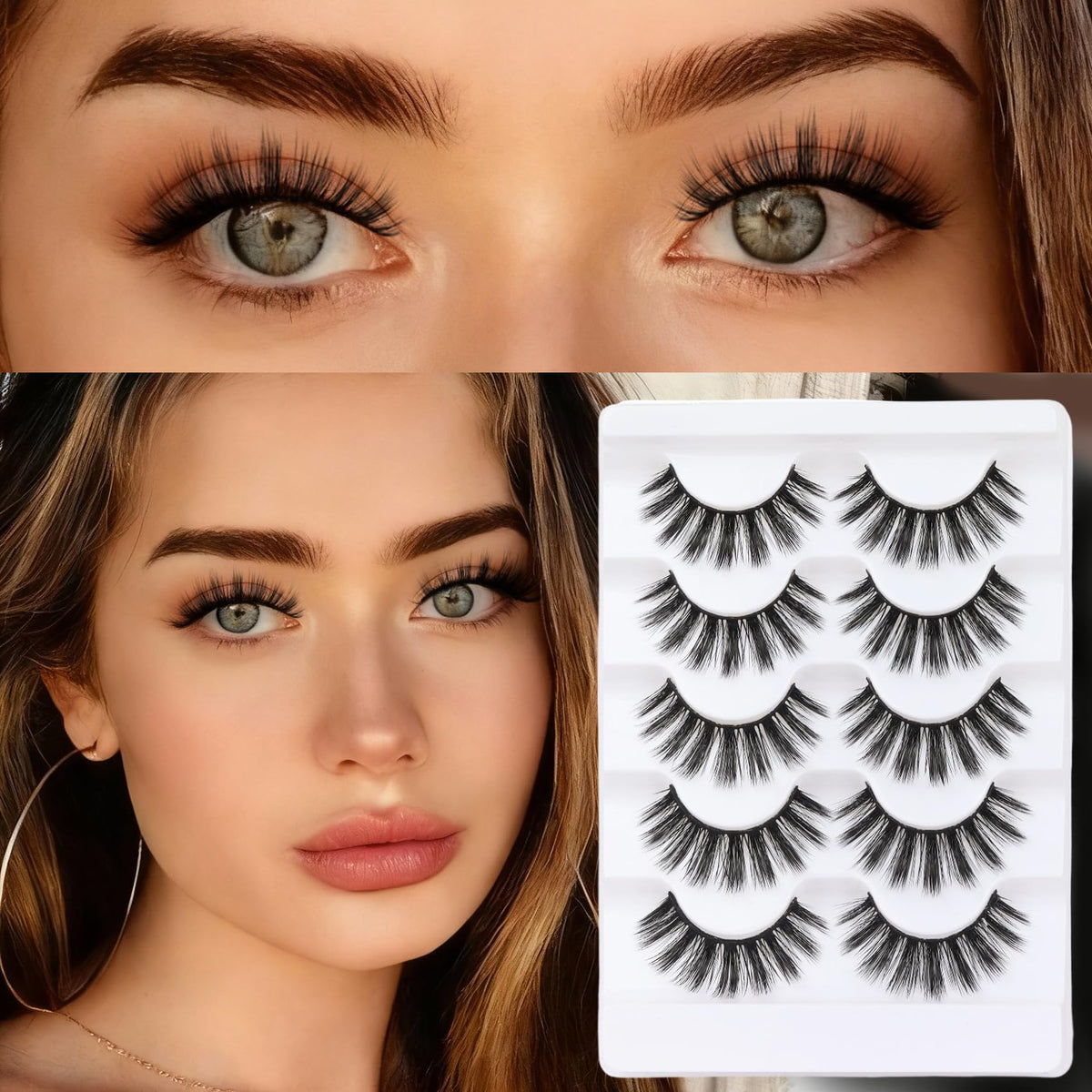 Veleasha 5D Faux Mink False Eyelashes packaging