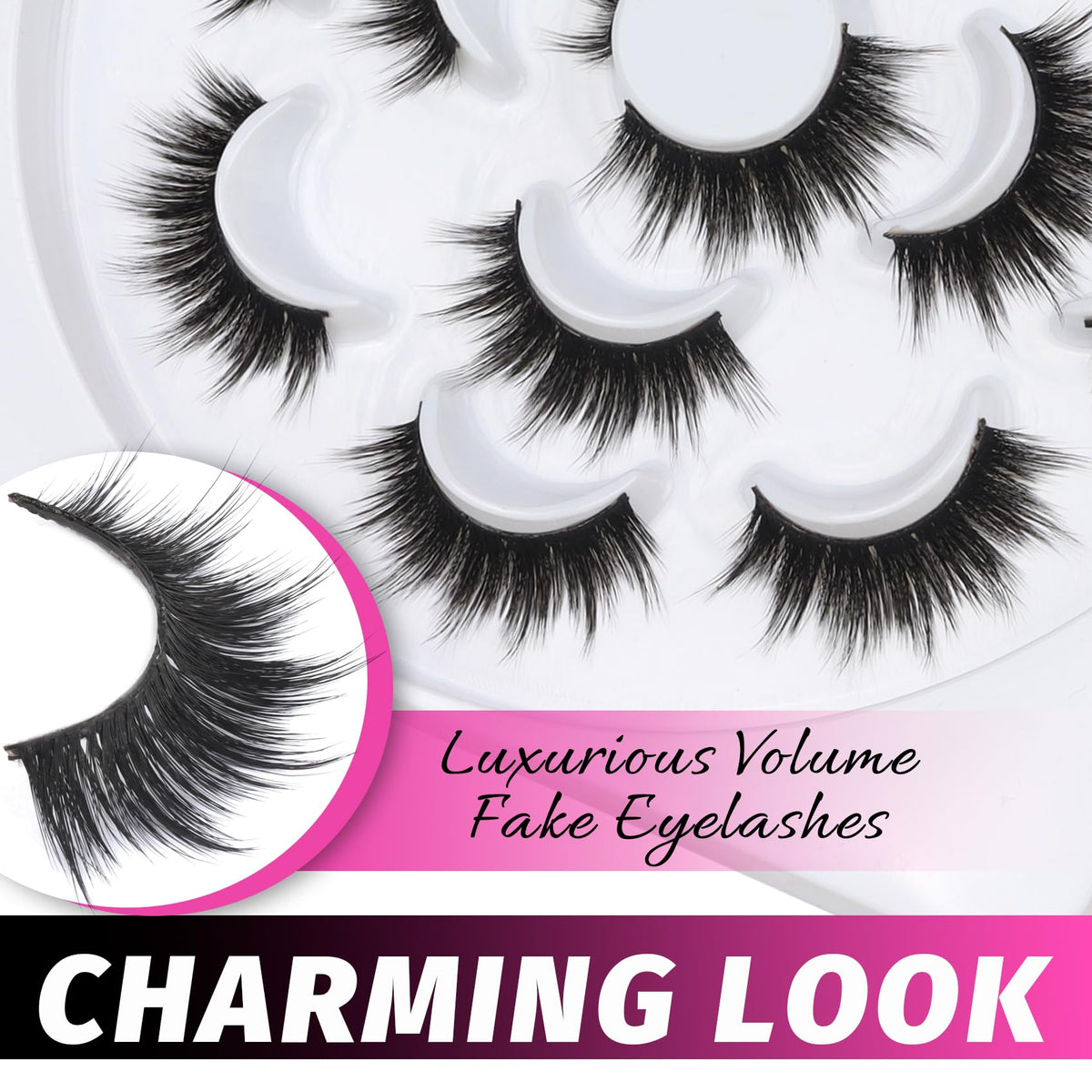 Veleasha 5D Faux Mink lashes detail of lash band