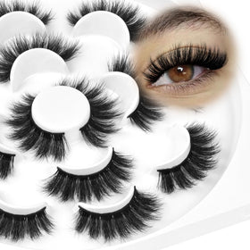 Veleasha Fluffy False Eyelashes 7 pairs front view