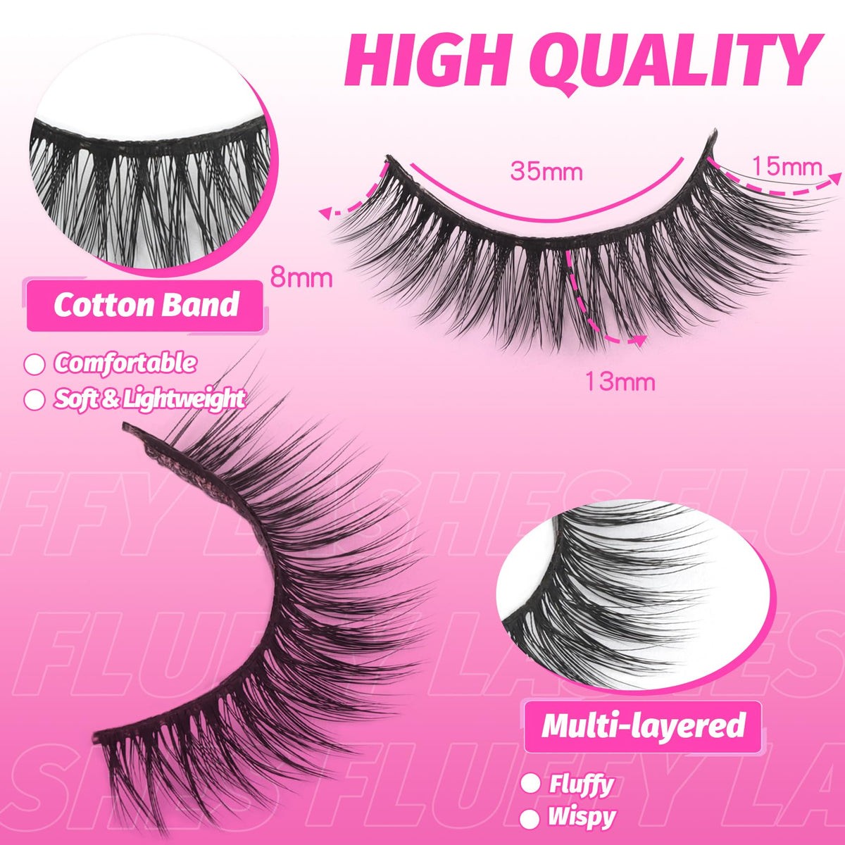 Veleasha Fluffy False Eyelashes Cat Eye Lash Strips packaging