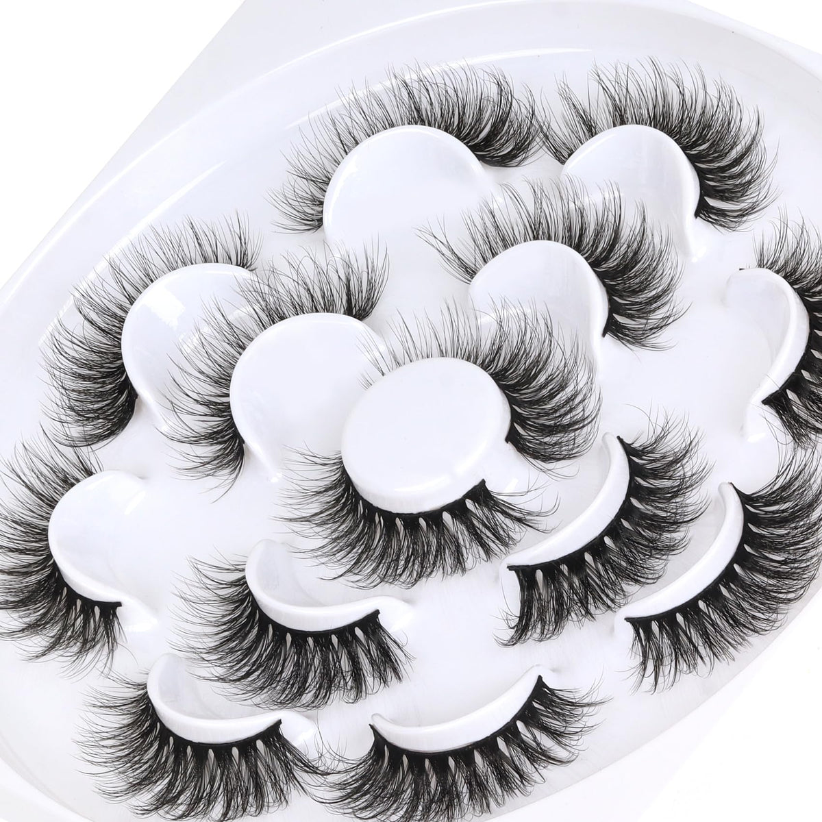 Veleasha Fluffy False Eyelashes Cat Eye Lash Strips Volume 804 front view