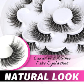 Veleasha Fluffy False Eyelashes Cat Eye Lash Strips Volume 804 on model
