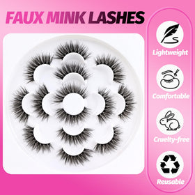 Veleasha Fluffy False Eyelashes Cat Eye Lash Strips Volume 804 side view