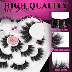 Veleasha Fluffy False Eyelashes dramatic look on model