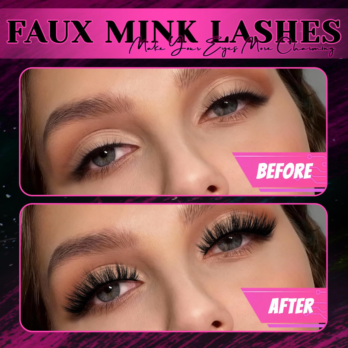 Veleasha Fluffy False Eyelashes packaging close-up