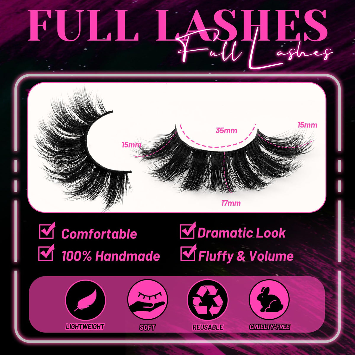 Veleasha Fluffy False Eyelashes side view