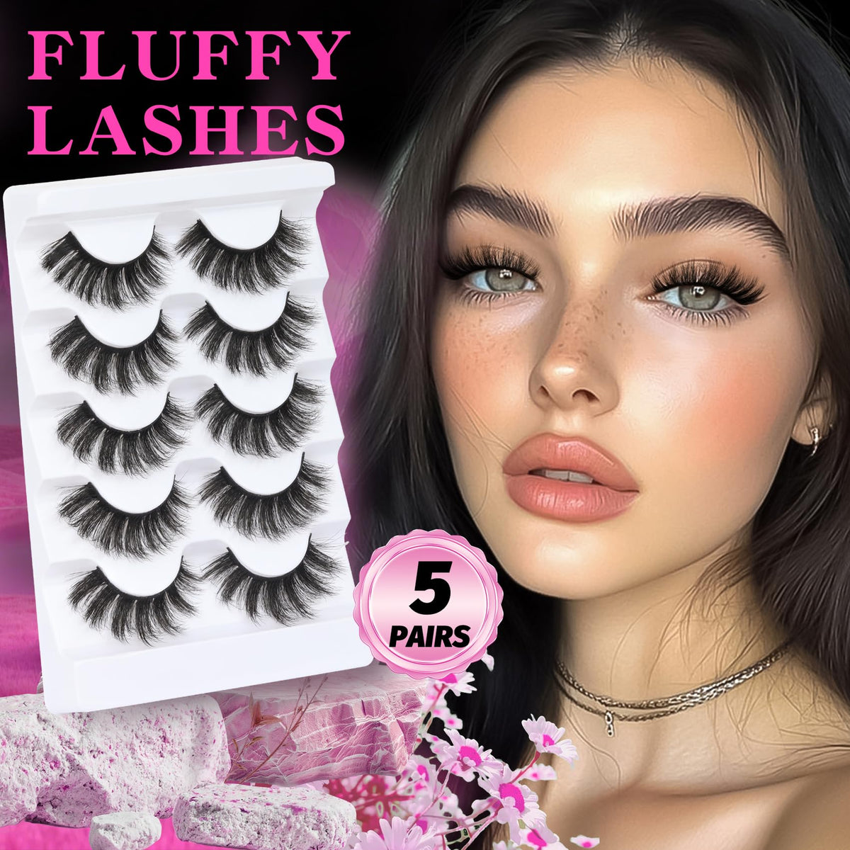 Veleasha Fluffy False Eyelashes side view