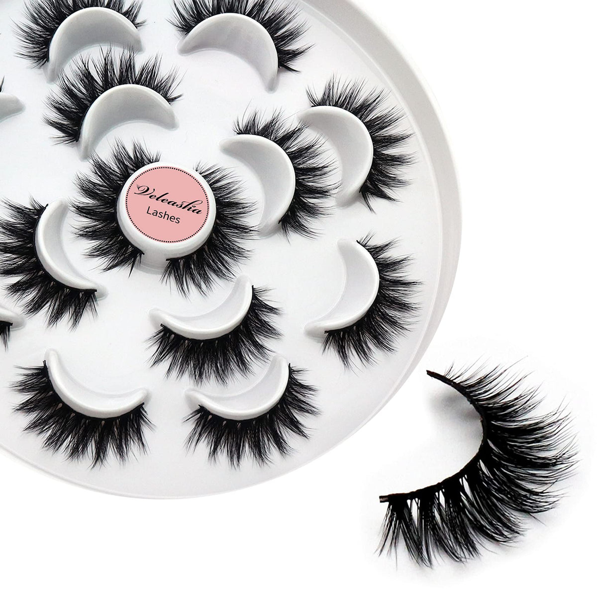 Veleasha Lashes 5D Faux Mink Eyelashes displayed on a model