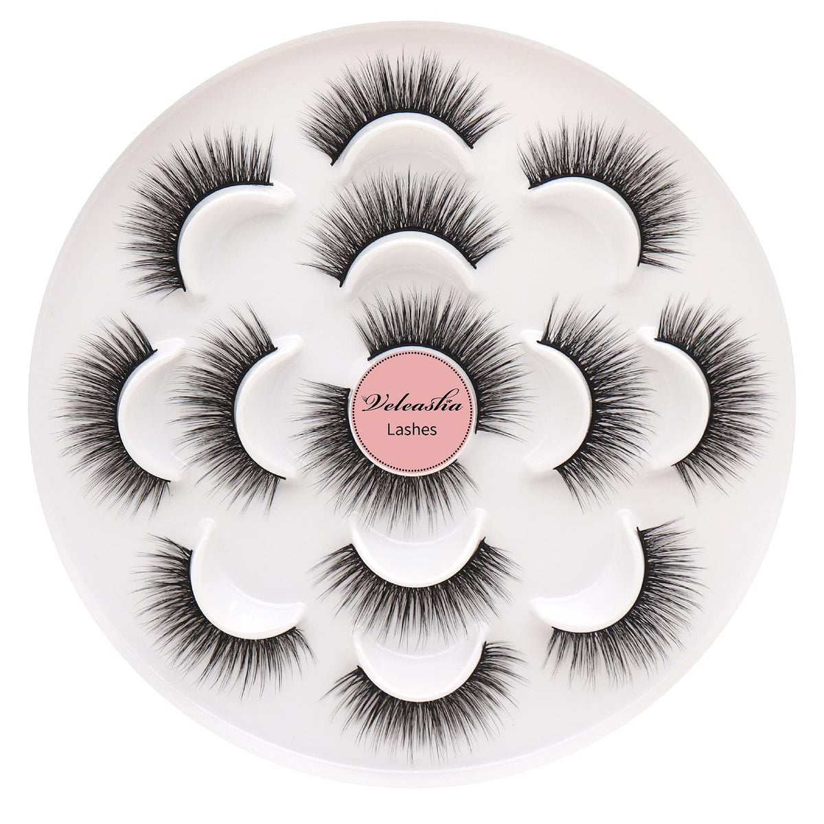 Veleasha Lashes 5D Faux Mink False Eyelashes front view