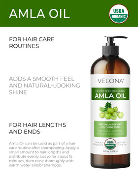 velona Amla Oil bottle with pump close-up