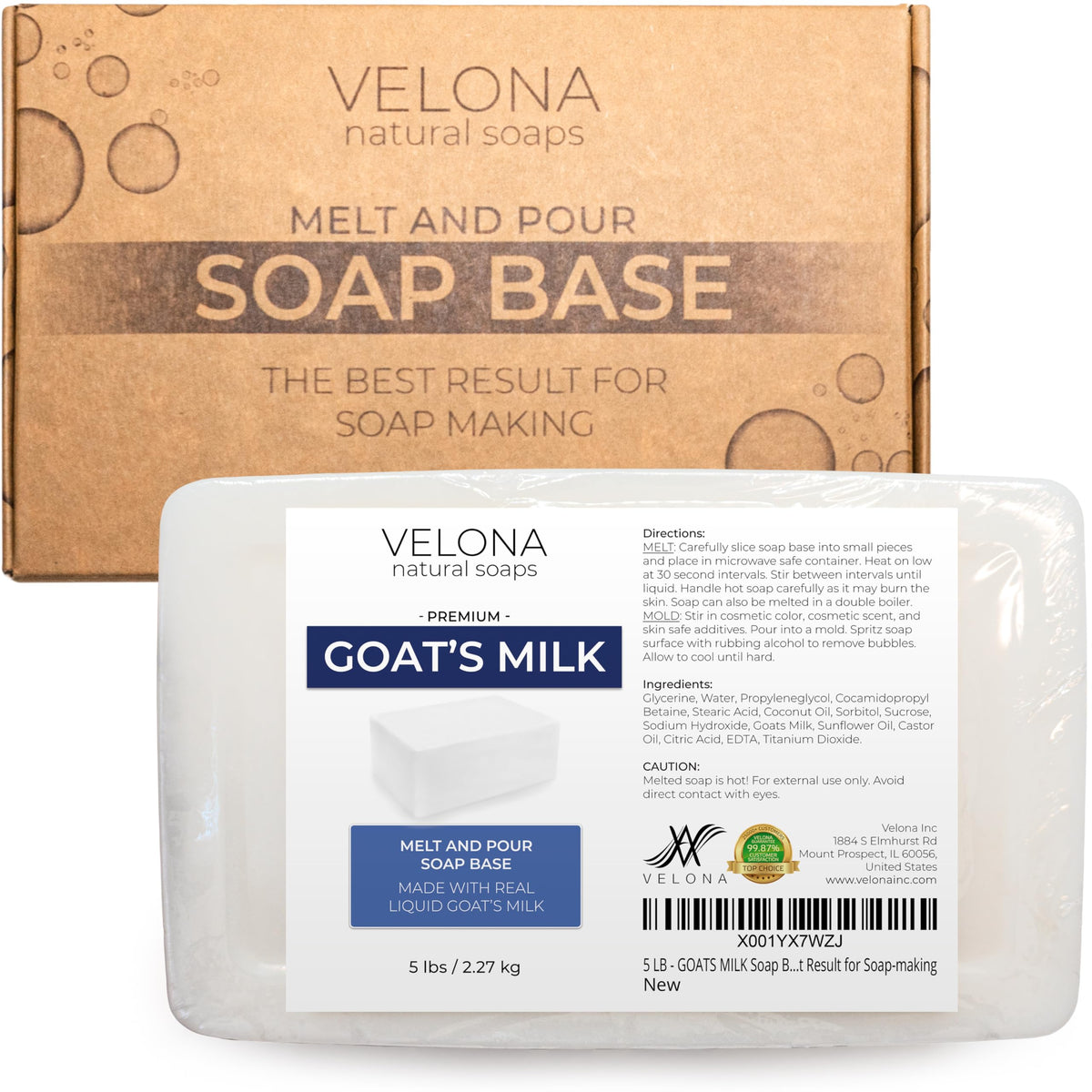 velona Goat Milk Soap Base 5 lb front view