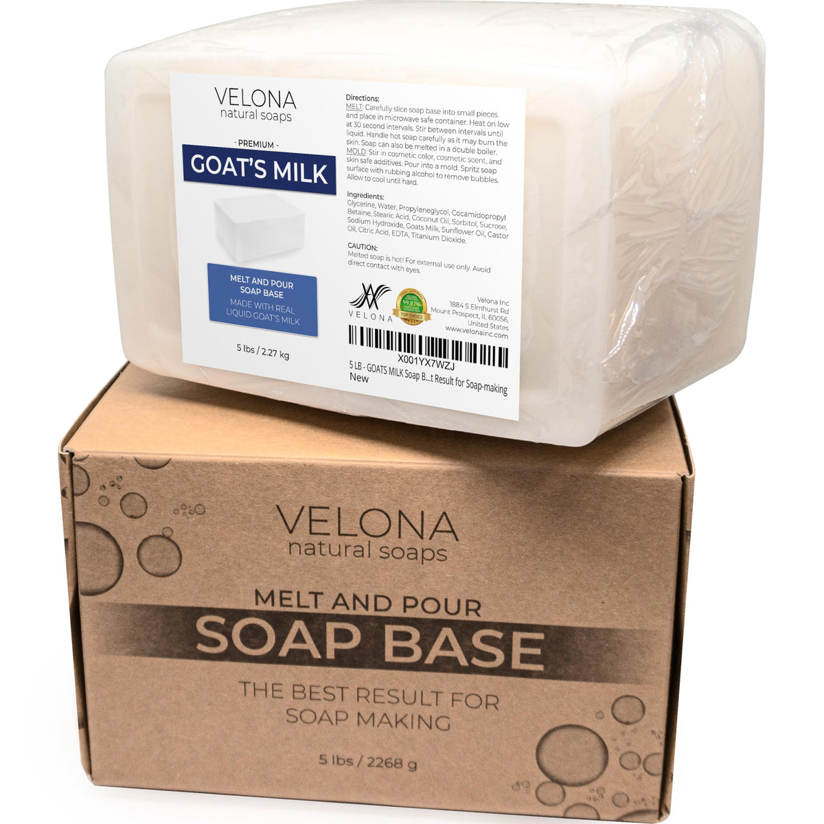 velona Goat Milk Soap Base 5 lb in use for DIY soap making
