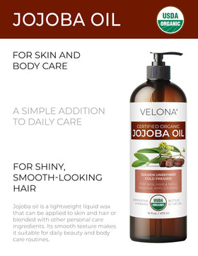 velona Organic Jojoba Oil bottle side view
