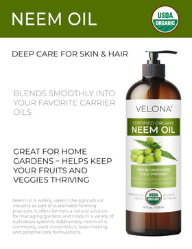velona Organic Neem Oil close-up of the bottle and pump