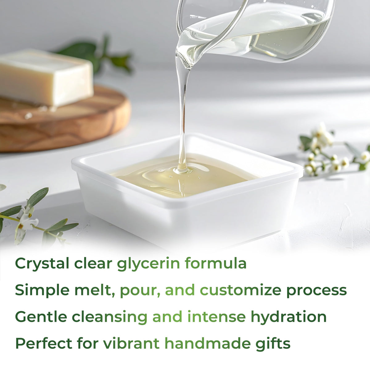 velona Ultra Clear Glycerin Soap Base melted in a bowl