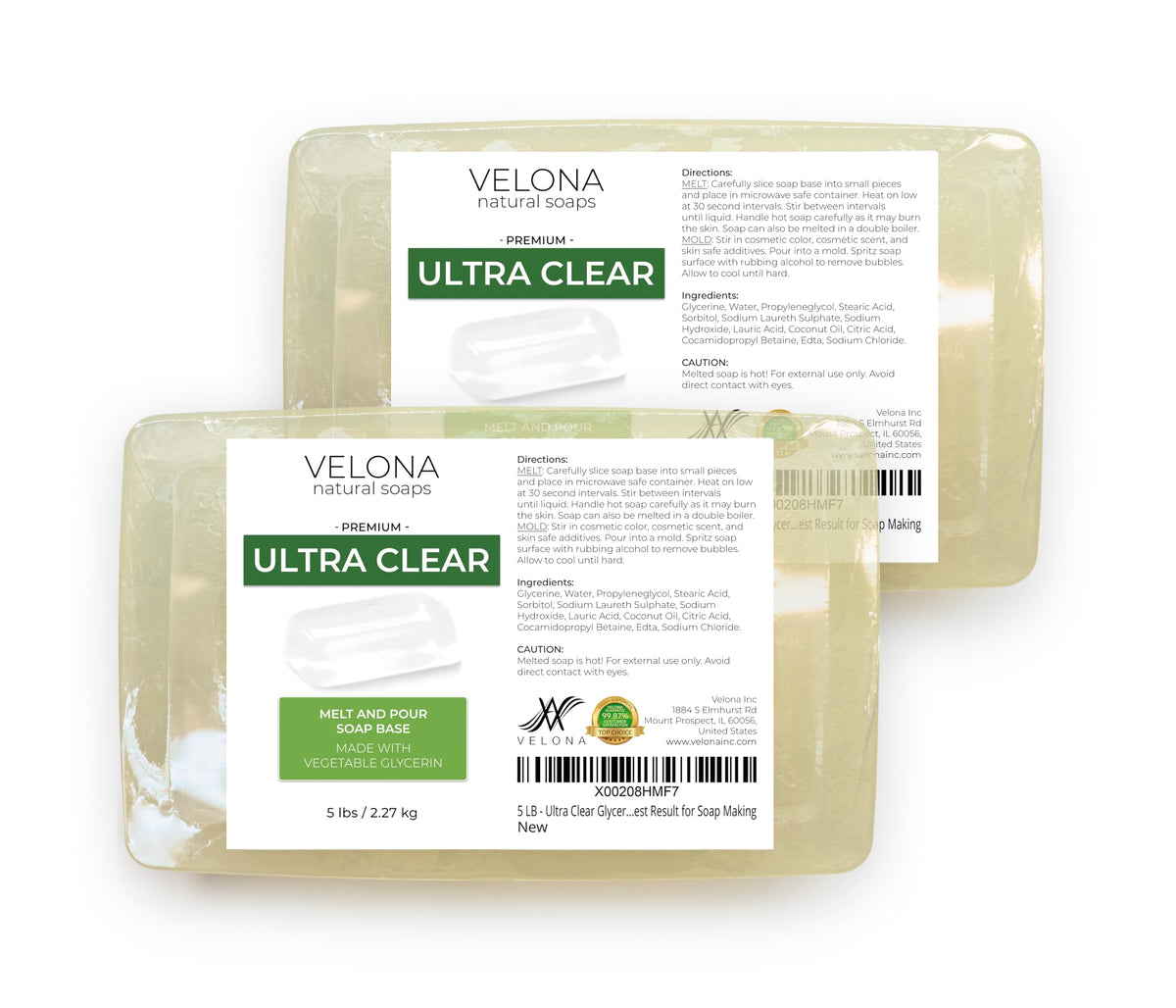 velona Ultra Clear Glycerin Soap Base poured into a soap mold