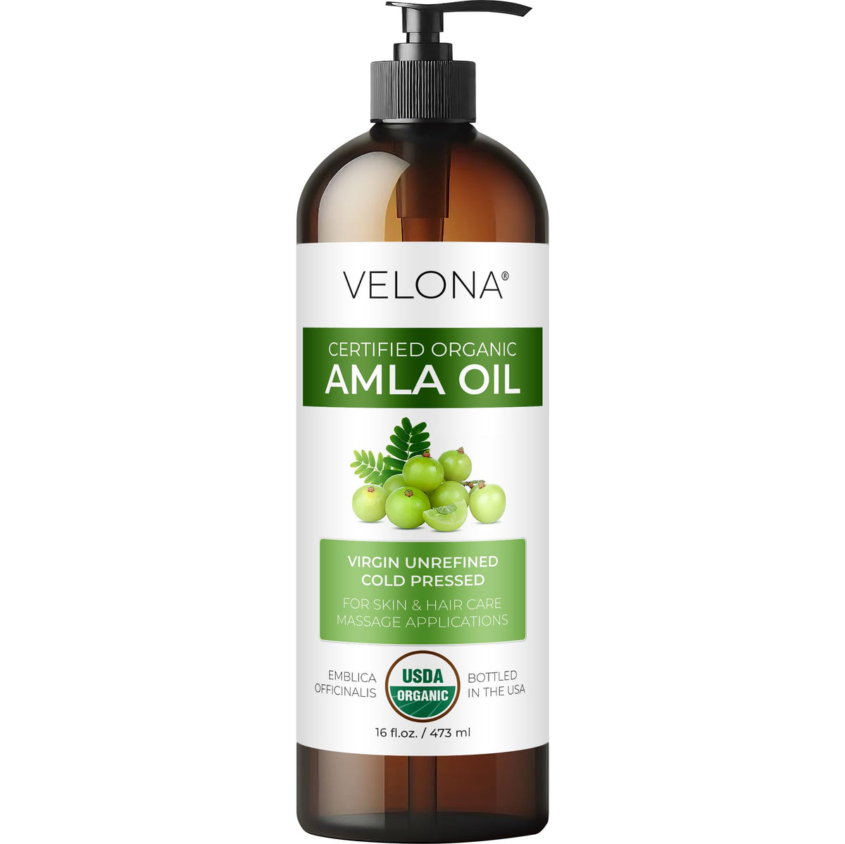 velona USDA Organic Amla Oil 16 fl oz front view