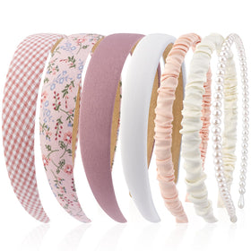 VELSCRUN 7 Pcs headbands assorted designs front view