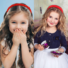 VELSCRUN headbands on a model with long hair