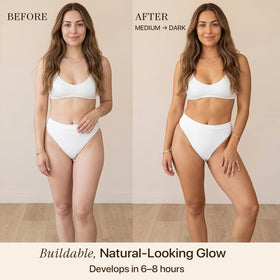 Velvety-soft glove included with self-tanner kit