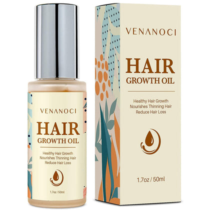 Venanoci Hair Growth Oil 150g front view with rosemary and biotin
