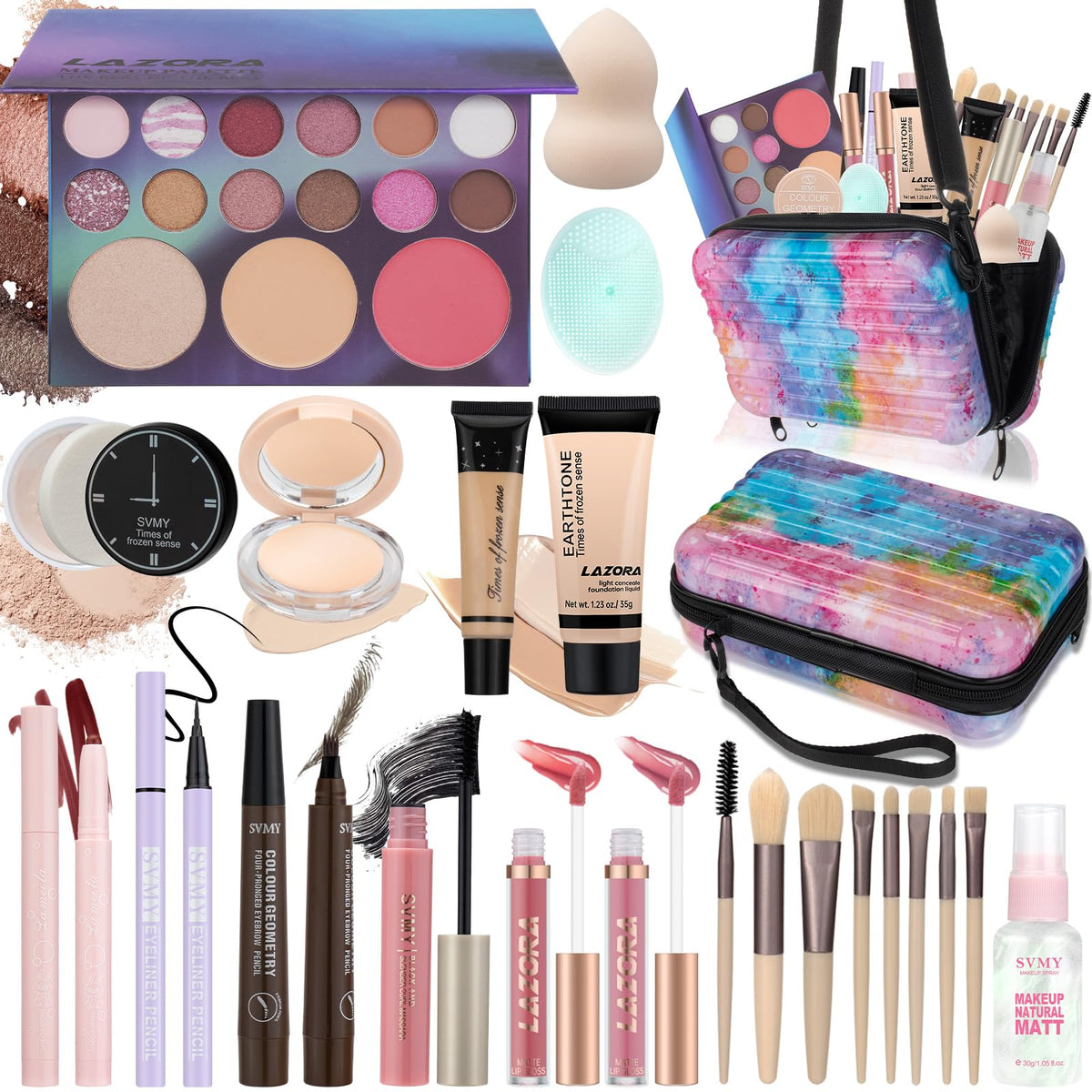 venshun Makeup Kit for Teens containing facial cleansing brush and foundation