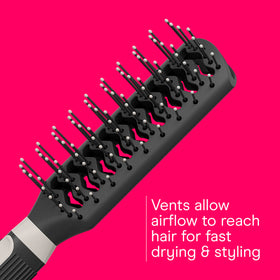 Vented design of Conair hairbrush for blow-dry styling