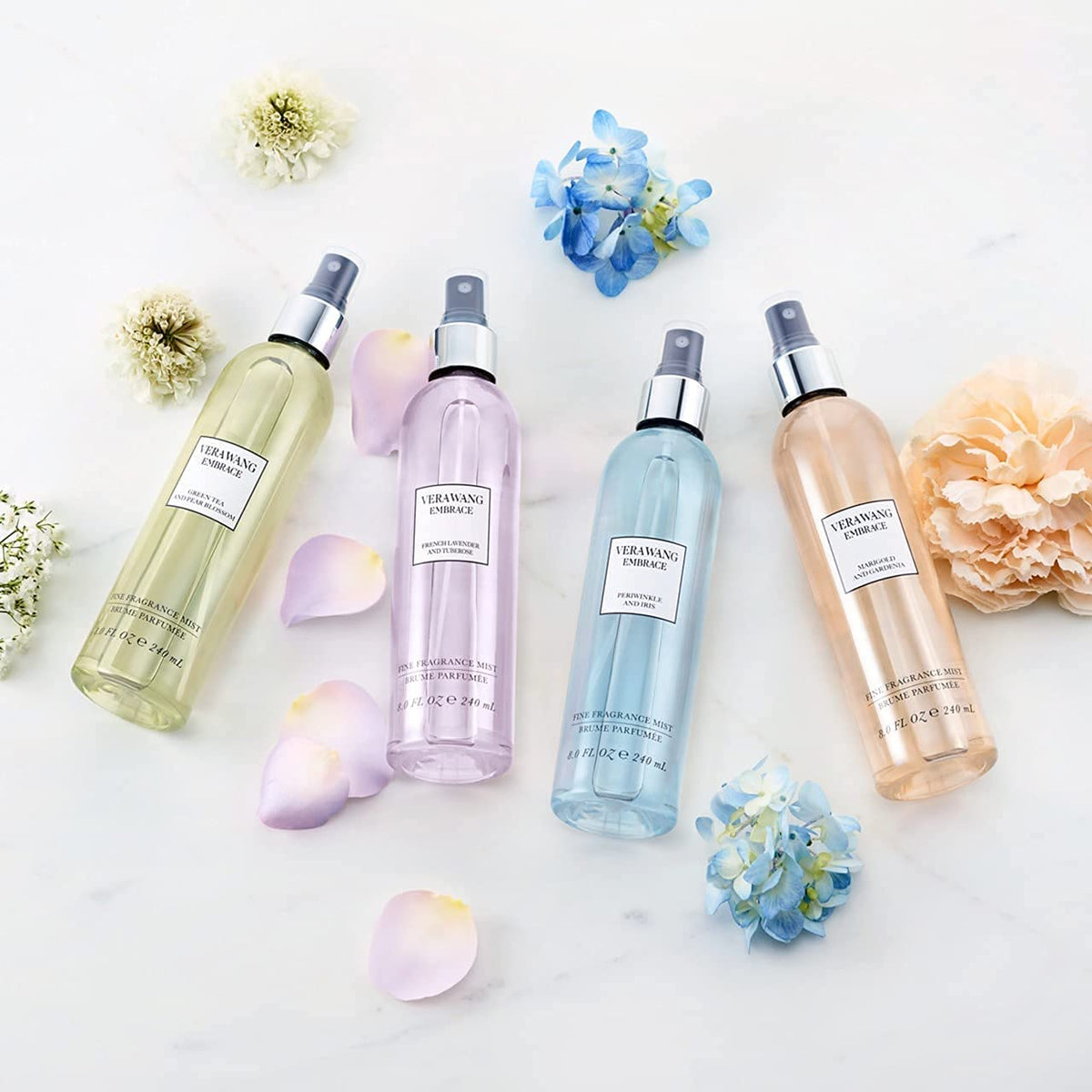 Vera Wang Embrace Periwinkle & Iris Body Mist packaging details