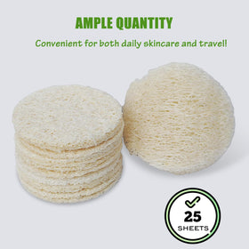 VeridianLife natural loofah face pad being used on skin
