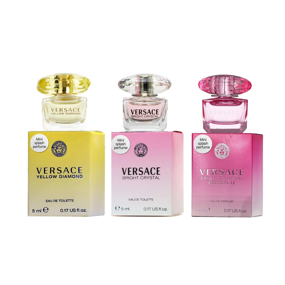 Versace 3-piece Miniatures Fragrance Collection front view