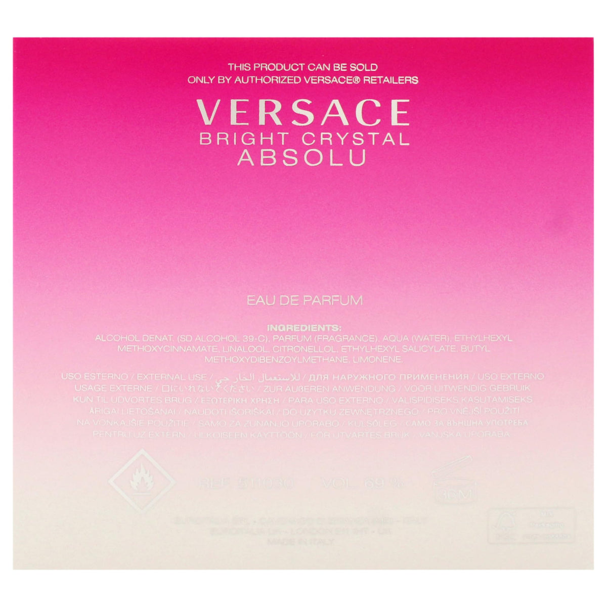 Versace Bright Crystal Absolu bottle with flowers