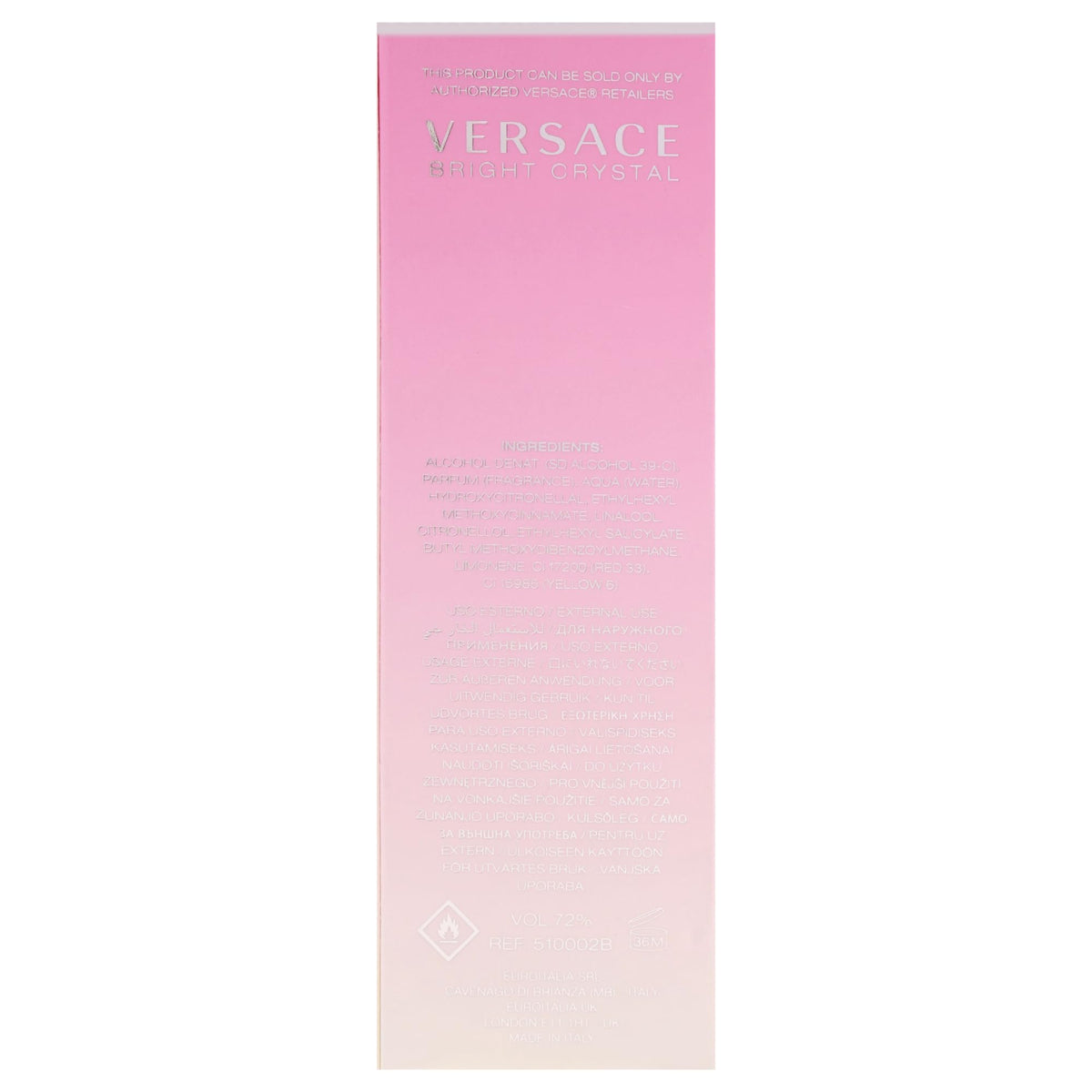 Versace Bright Crystal Eau De Toilette 0.3 Oz close-up of bottle
