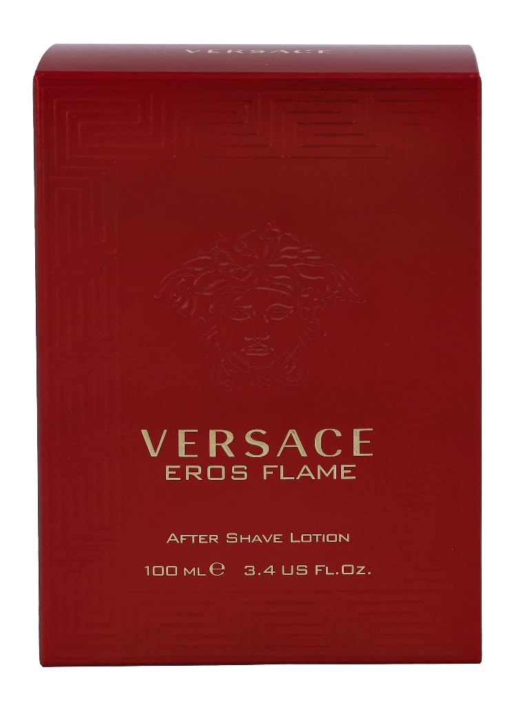 Versace Eros Flame After Shave 100 ml glass bottle side view