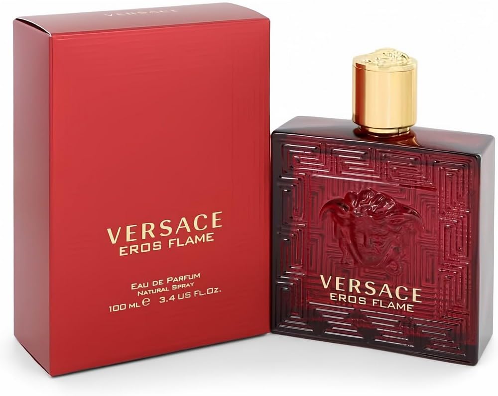 Versace Eros Flame Eau De Parfum Spray for Men, 3.4 Ounce front view
