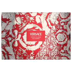 Versace Eros Flame set displayed with bag